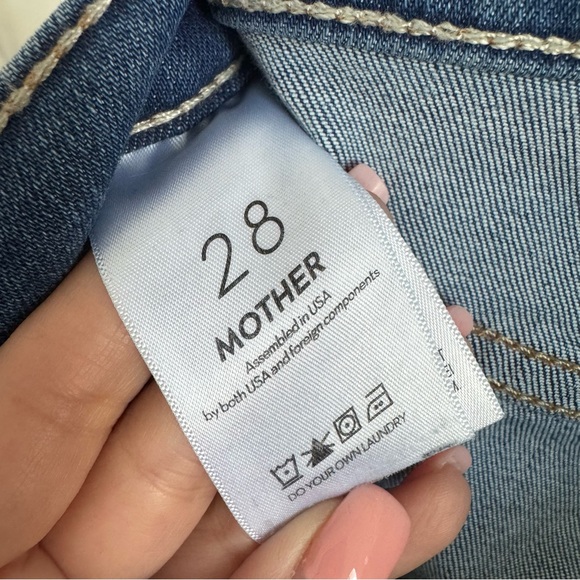 MOTHER The Mid Rise Rider Ankle Lhasa Love Wash Size 28 - Picture 7 of 8